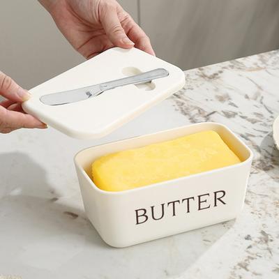 Butter Container Box with Cutter Lid Sealed Cheese Storage Box Butter Dish