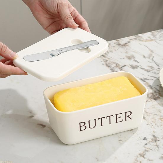 Butter Container Box with Cutter Lid Sealed Cheese Storage Box Butter Dish Tableware Home Decor Gifts