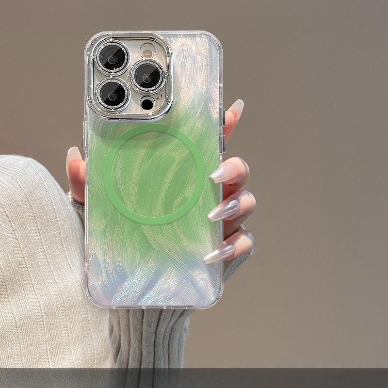 

Магнитная подставка «Брызги чернил» Зеленое яблоко подходит для iPhone 13, чехол для телефона 14PRO, пленочное стекло для экрана 12, улучшенная защита от падений X iPhone 11 Pro Max