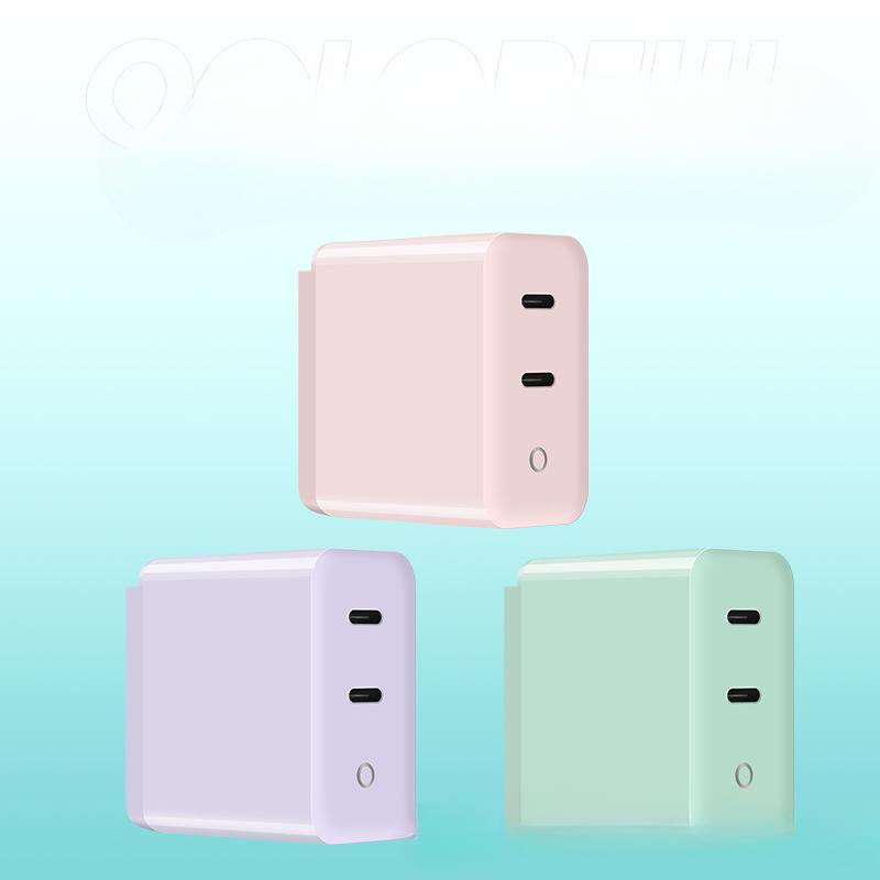 GaN PD40W Replaceable Head 2C Multi-protocol Travel Charging PD20W+PD20W Dual-port PPS Independent Intelligent Fast Charging