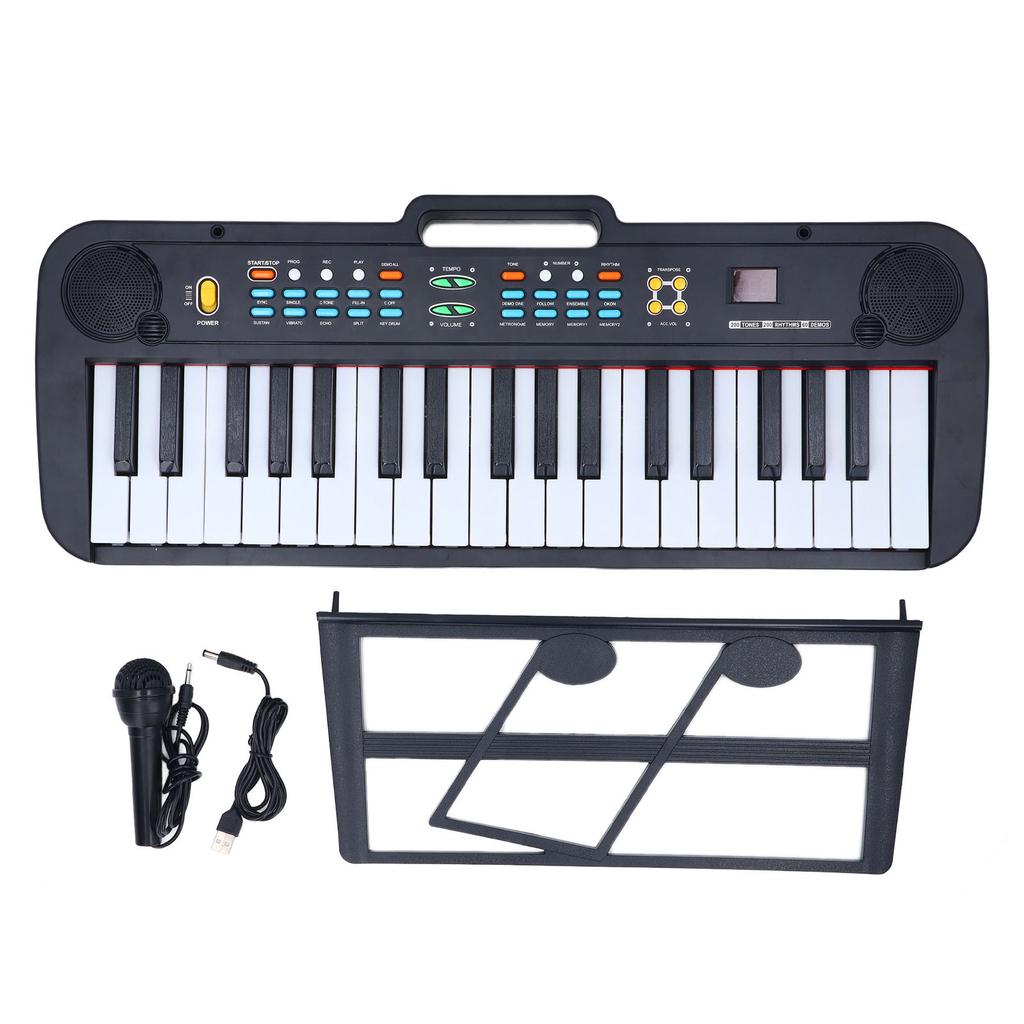 37 Key Keyboard Piano with Sheet Music Stand USB Cable LED Display 200 Sound Tones Electronic