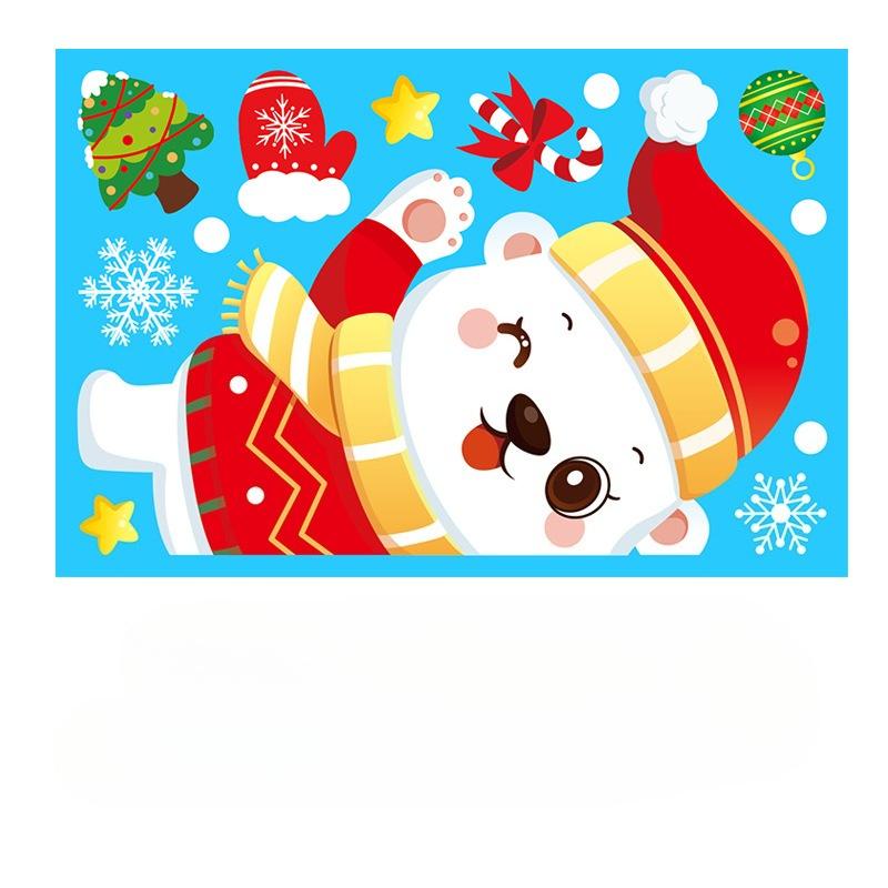 Merry Christmas Decoration for Home Wall Window Sticker Ornaments Garland New Year Noel Natal Gift Xmas