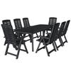 Vidaxl 9-Piece Plastic Garden Furniture Set, Anthracite