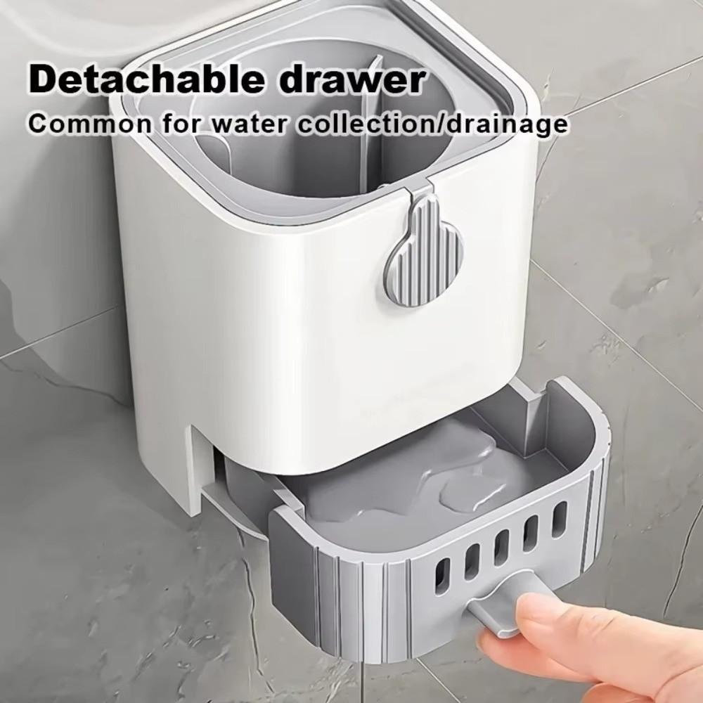 Durable Bristles Long Handle WC Brush Built-in draining tray Bathroom Cleaning Tool Shower Area