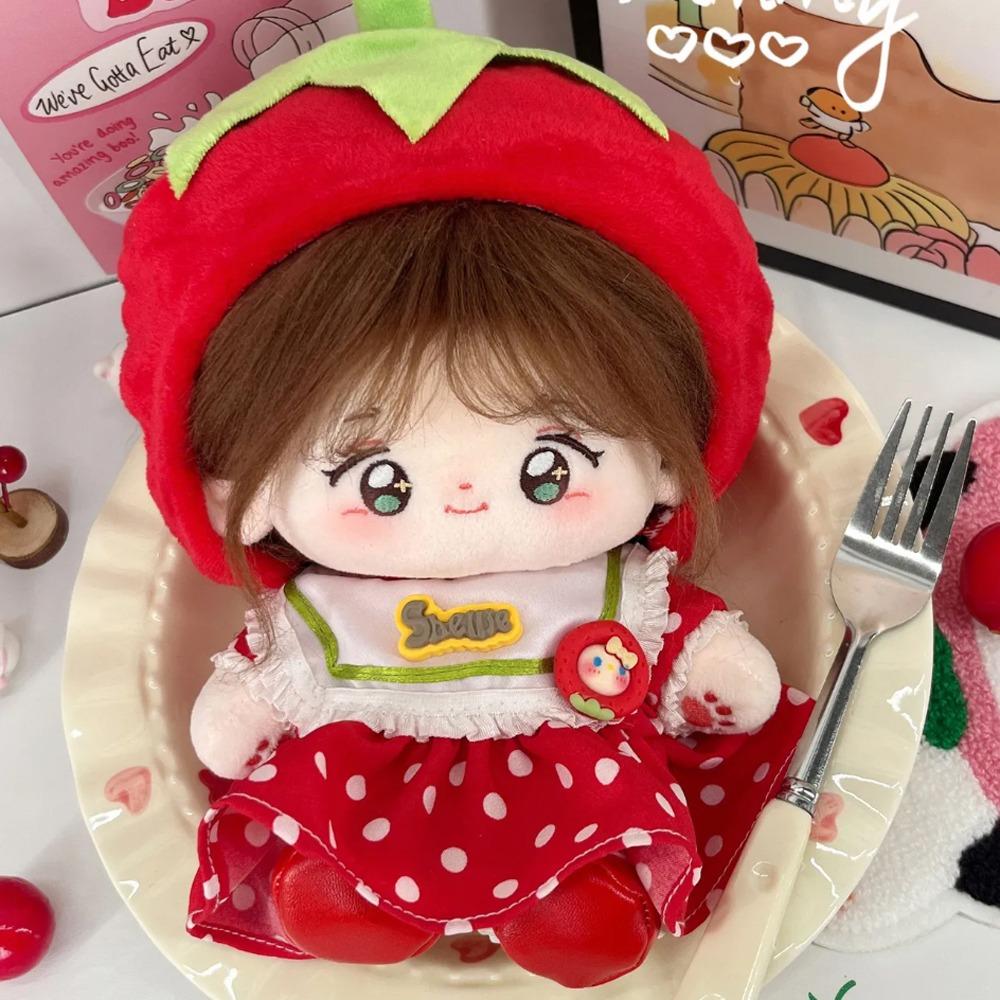 1 Set Red Set 20cm Cotton Doll Clothes Tomato Skirt Plush Doll Clothes Doll Accessories