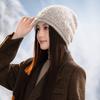 Hat Women's Autumn and Winter Fashion Rabbit Fur Thermal Hat Fleece Thickened Windproof Knitted Wool Hat