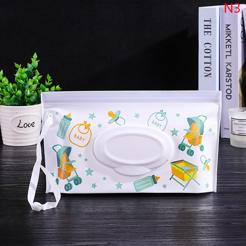 EVA Baby Wet Wipe Pouch Portable Wipes Holder Case Flip Cover Snap-Strap Reusable Refillable Cosmetic Pouch Useful Tissue Box