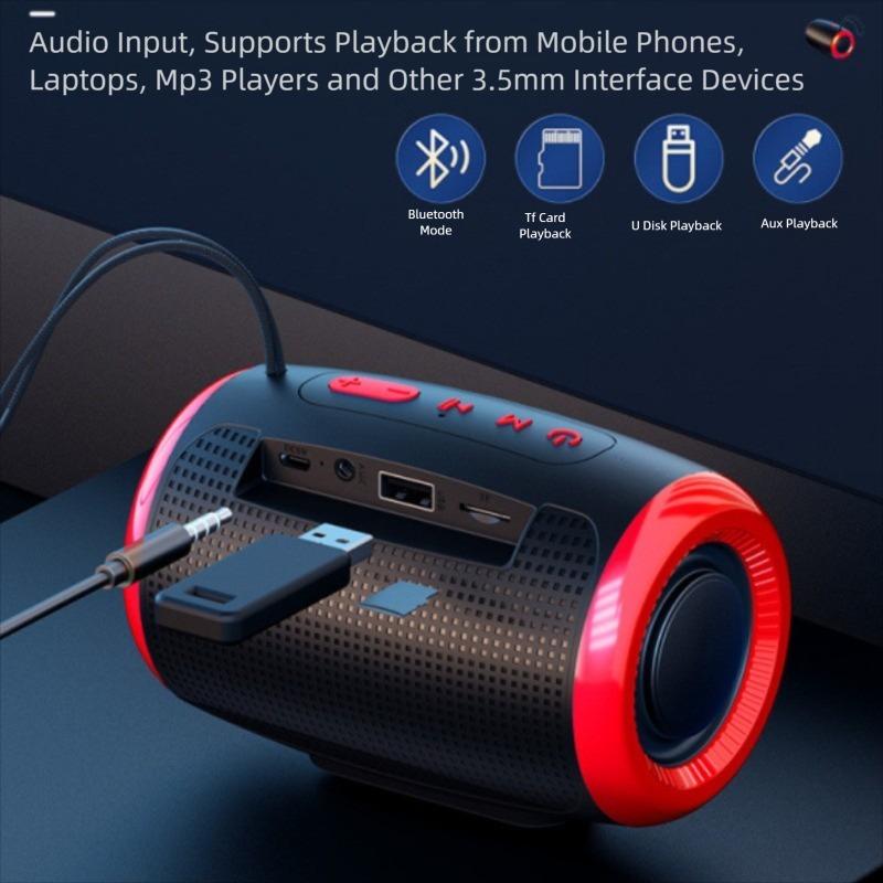 Portable Speaker Wireless Bluetooth Speakers with 5.3 Stereo FM/SD/USB Disk/Aux Modes Waterproof for Outdoor Hifi Sound