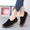 Women Mother Female Lady Cow Suede Genuine Leather Shoes Flats Loafers Slip On Spring Moccasins Plus Size 43 42