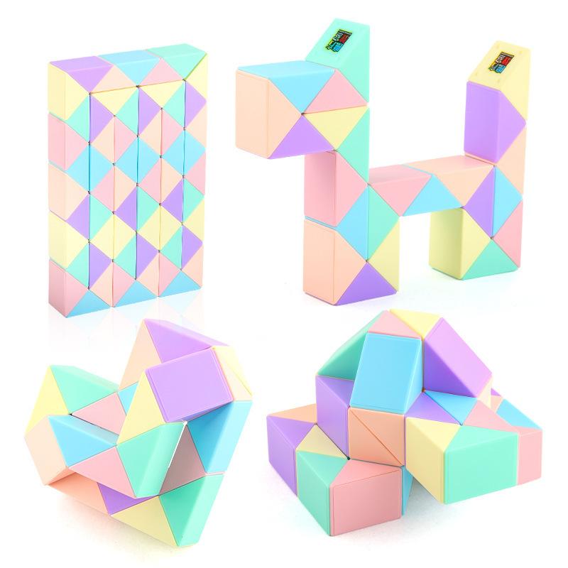 24 / 36 / 48 / 60 / 72 Segment Magic Rule Snake Cubes Macaron Color Variety Folding Stereo Kid