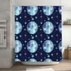 Watercolor Moon Stars Shower Curtain Elegant Blue Pattern for Bathroom Decorations Perfect Gift Idea