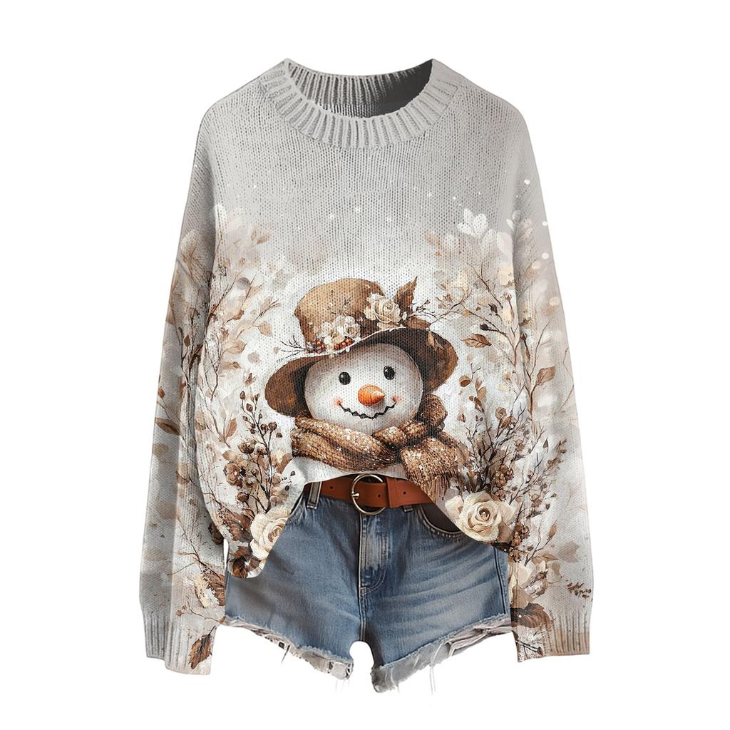 Women's Funny Women's Christmas Sweater R-Neck Christmas Jumper Christmas Outfit Ugly Sweatshirt Christmas Costume