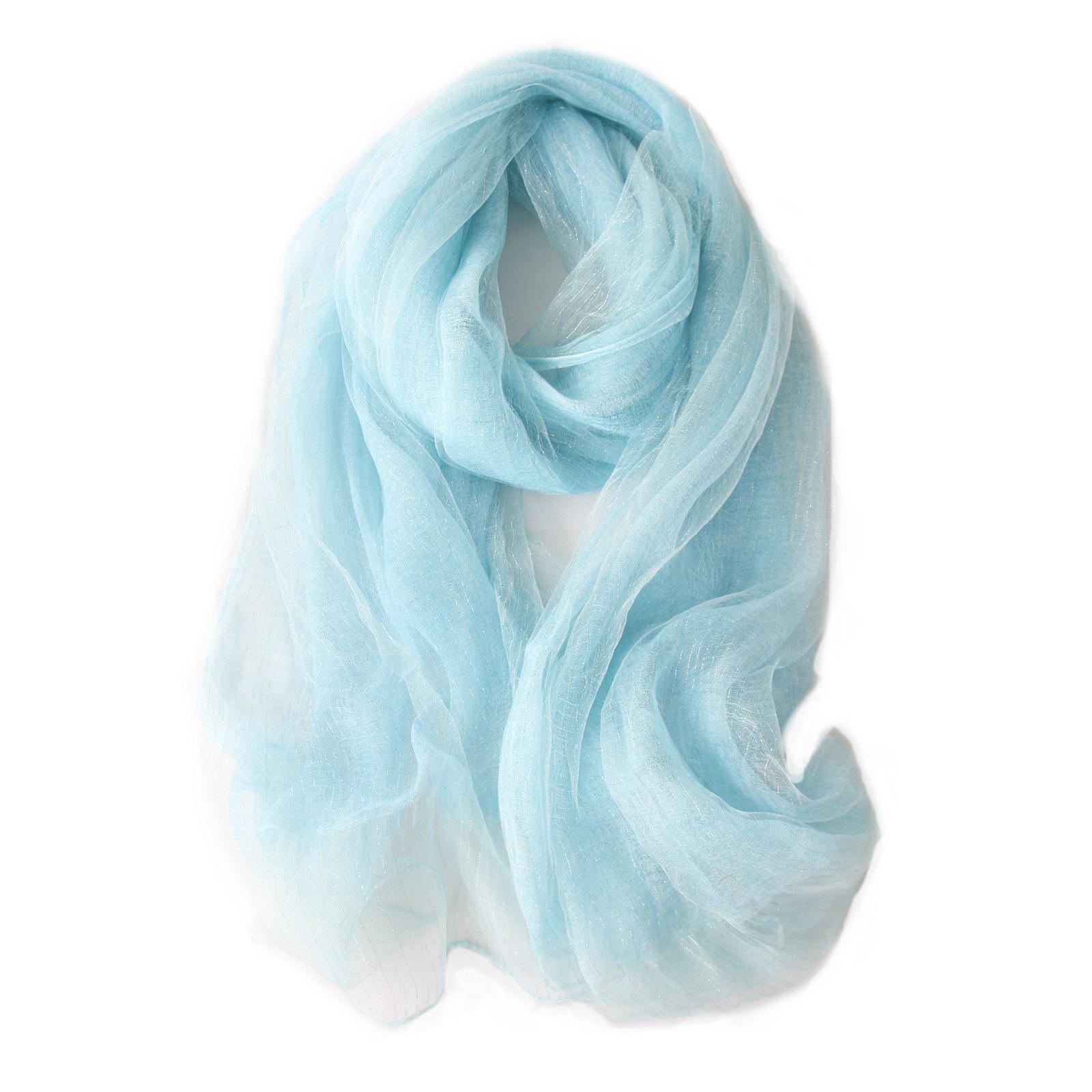 

Shiny Gold Silk Double Layer Fluffy Tie-dye Scarf Silk Mulberry Linen Shawl Warm Fashion with Autumn and Winter Women