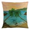 Summer Beach Landscape Retro Cushion Cover 45x45cm Polyester Pillowcase Home Decor Sofa Chair Waist Cushion Cushion Cover