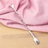 32Cm Stainless Steel Bar Spoon Mixing Fork Swizzle Stick for Cocktails Tea Drinks Easy to Clean Dishwasher Safe
