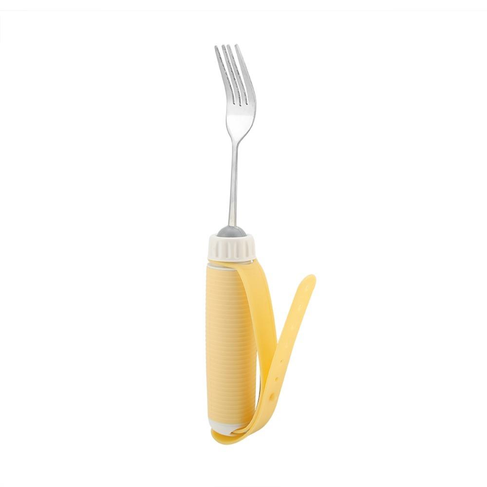 Metal Main Assistive Fork Silicone  Handle Disabled Utensils Adaptive  Fork  Self Feeding