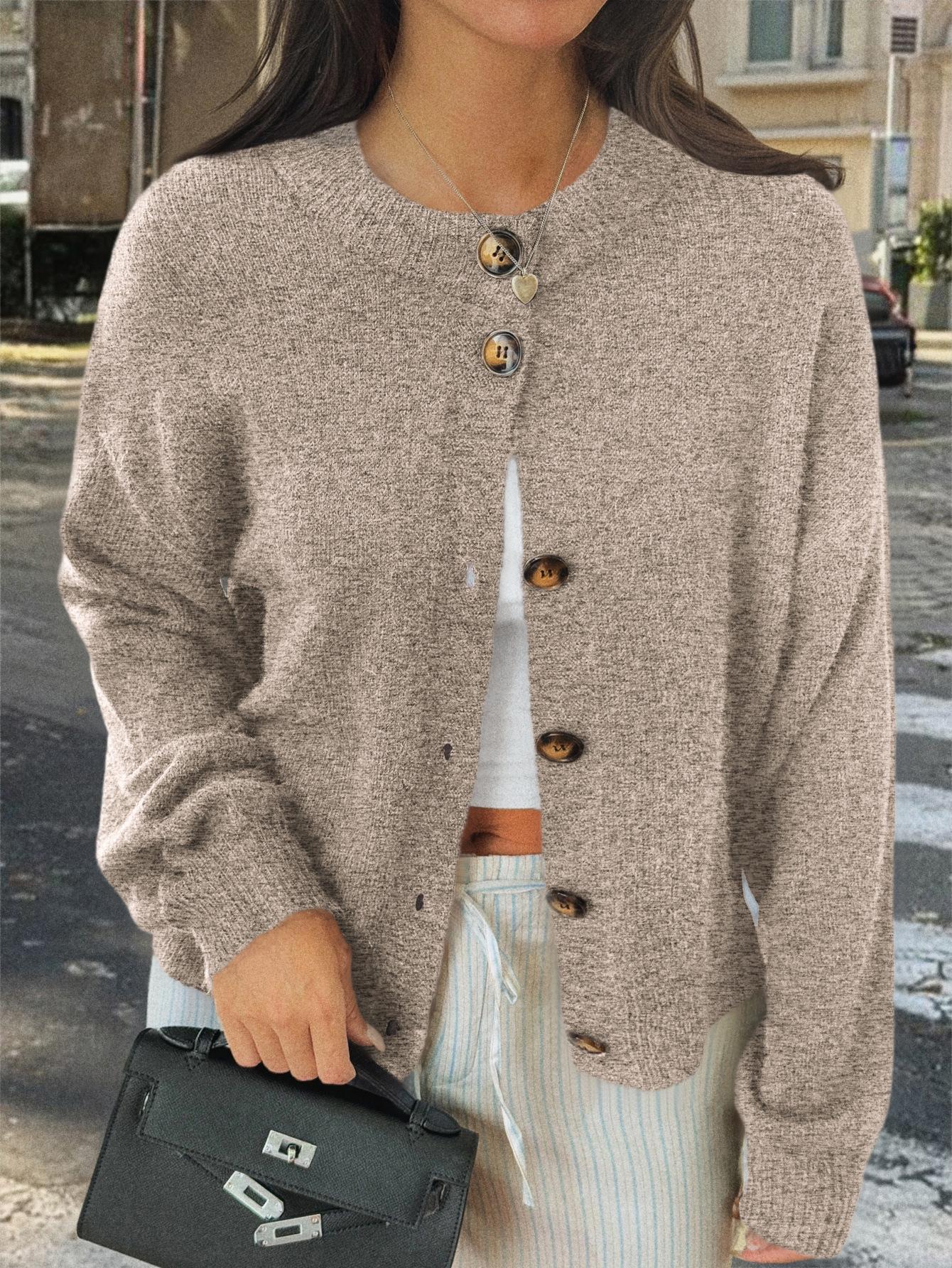 

Women s Brown Fleece Long Sleeve Open Front Cardigan XL хакі