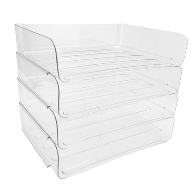 Schreibtisch Briefablage Set Acryl Klar 4 Etagen Stapelbar Papierablage Desktop Datei Papierhalter für Zuhause
