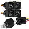 5 Pack 5 PIN 12V Relay with Harness, 40AMP 12 Volt Relay Automotive Relays with Relay Socket and Wiring Harness, SPDT Relay Switch for Car Truck