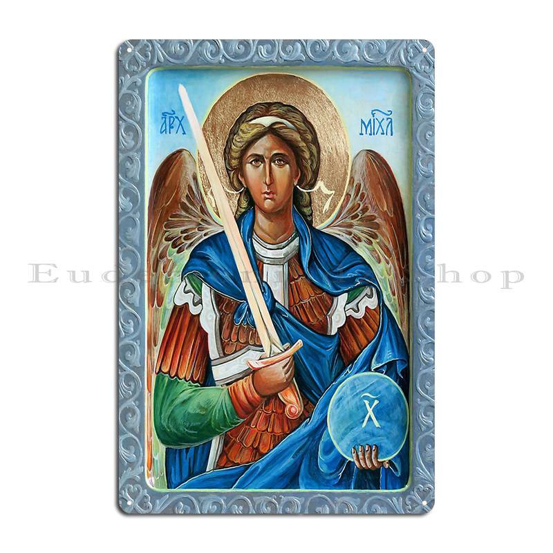 

Архангел Михаил Православная Икона Металлическая Табличка Паб Кинотеатр Создать Стену Пещера Тарелки Жестяная Вывеска Постер 20x30cm
