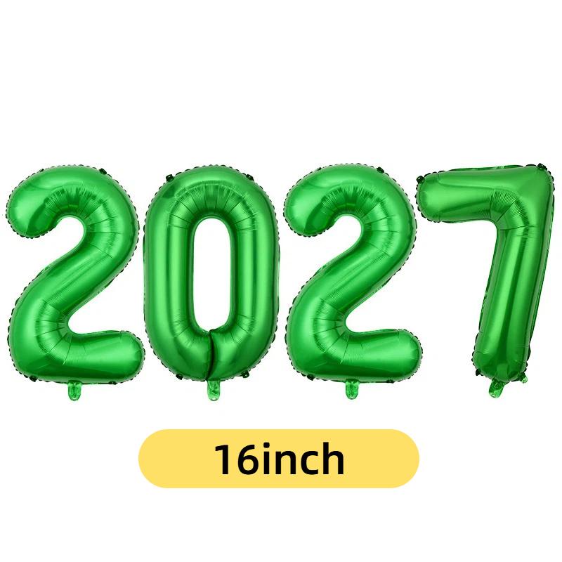 2027 Number Foil Balloons 16/32 Inch Multicolor Floatable Decor for New Year Christmas Graduation Party