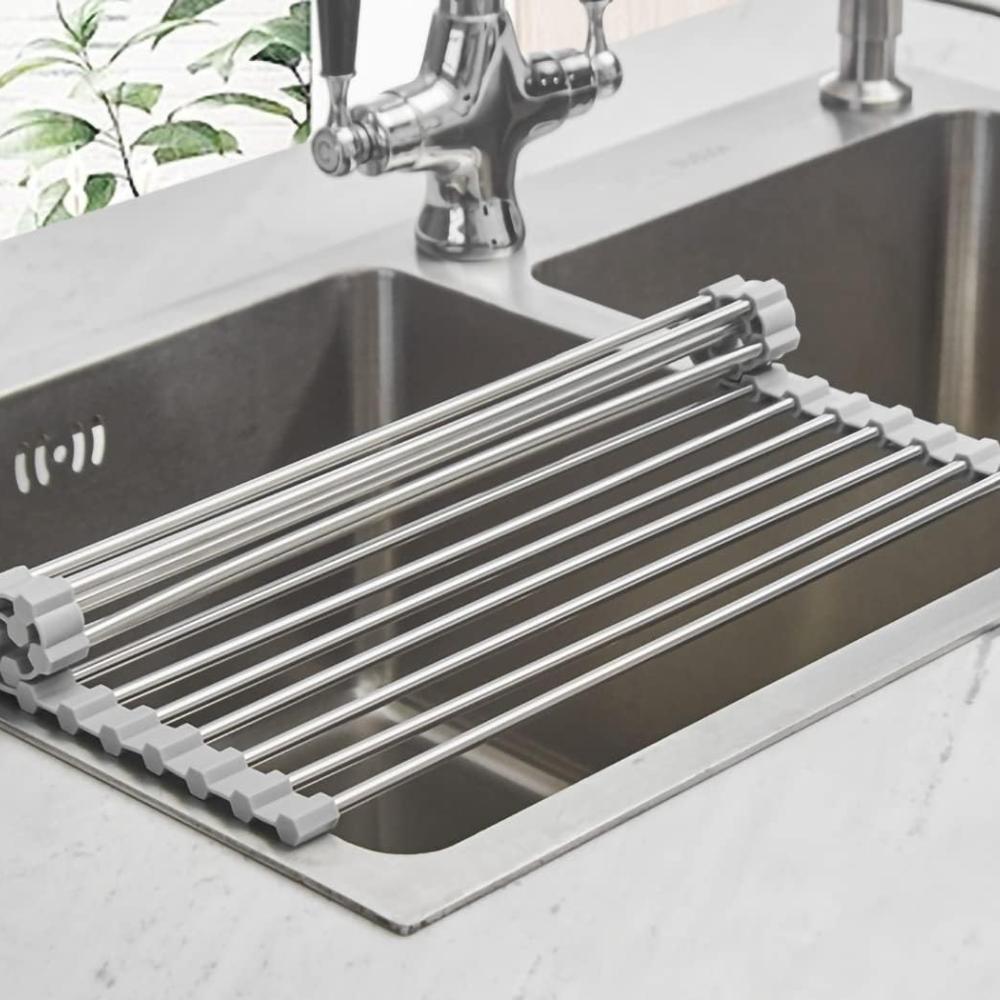 1pc Roll up Dish Drying Rack Over The Sink Kitchen Roll up Sink Drying Rack Portable Dish Drainer Foldable Dish Drying Rack