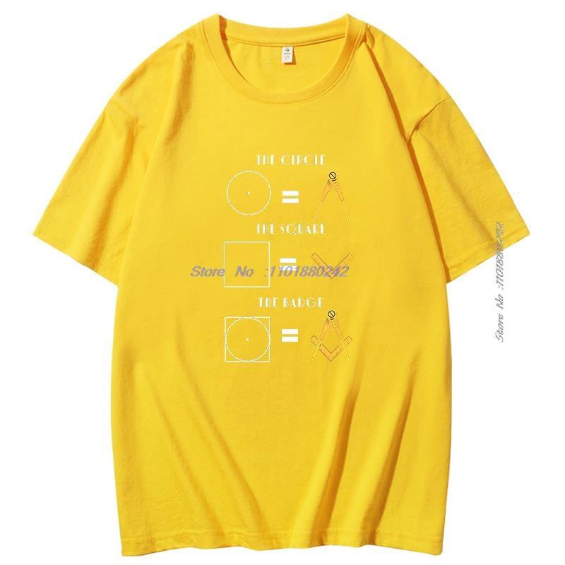 The Circle The Square The Badge Clothing Masonic Store Freemason The Badge 4th Of July Man Summer Cotton Short Sleeve Tshirt