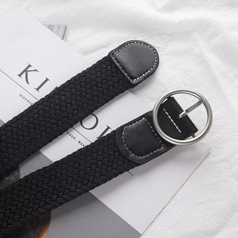 Braided Belt Female Style Student Elastic Pants Belt Men'S Canvas Military Training Belt