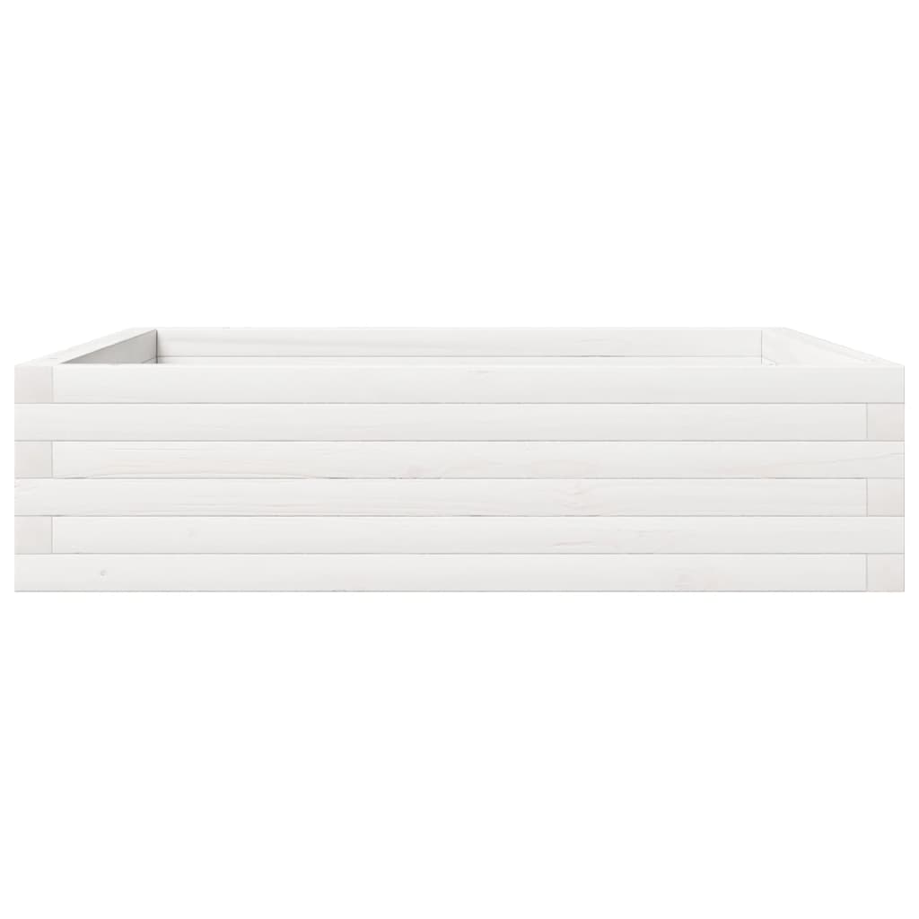 Plant Pot White 90x90x23 Cm Solid Pine Wood