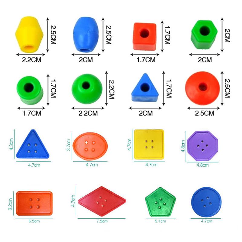 30/50pcs Threading Block Toys Plastic Bead String Bundle DIY Developmental Toys Children Birthday Gift Early Education TMZ