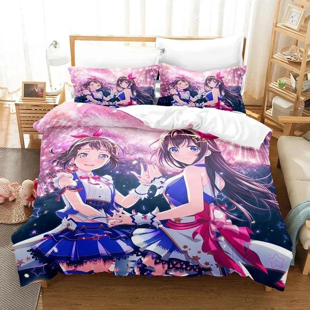 3D Anime BanG Dream! Girls Band Party! Printed Bed Set Duvet Cover Pillowcase Bedding Set Bed Linen Sheet Quilt Cover Full Size