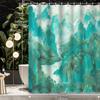 1pc Chinese Style Artistic Conception Zen Life Green Theme Mountain River Forest Tree Shower Curtain, Bathroom Decoration,
