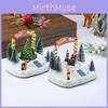 Resin Rotating Seesaw Music Box Snow Scene With Christmas Decor For Holiday Gifts And Ornament Display