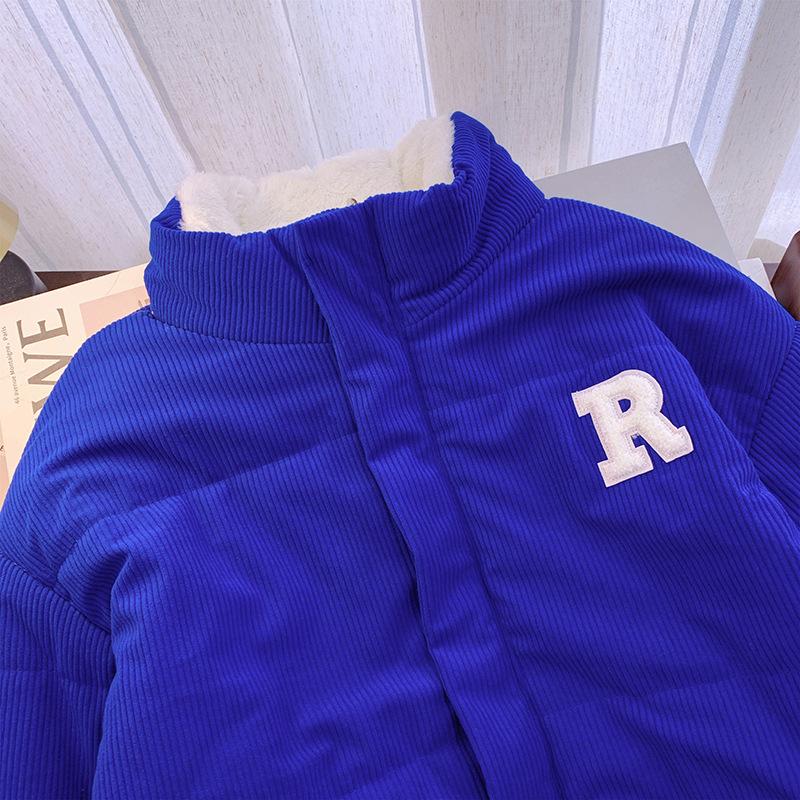 Korean Version of Double-sided Lamb Wool Cotton-padded Jacket Winter Corduroy Cotton-padded Jacket with Velvet Padded Down.
