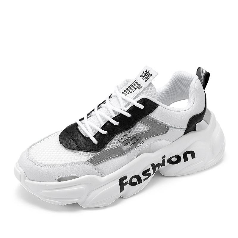 Summer Men's Shoes Breathable Thin Hollow Sports Shoes 2025 New Outdoor Leisure Platform Dad Shoes