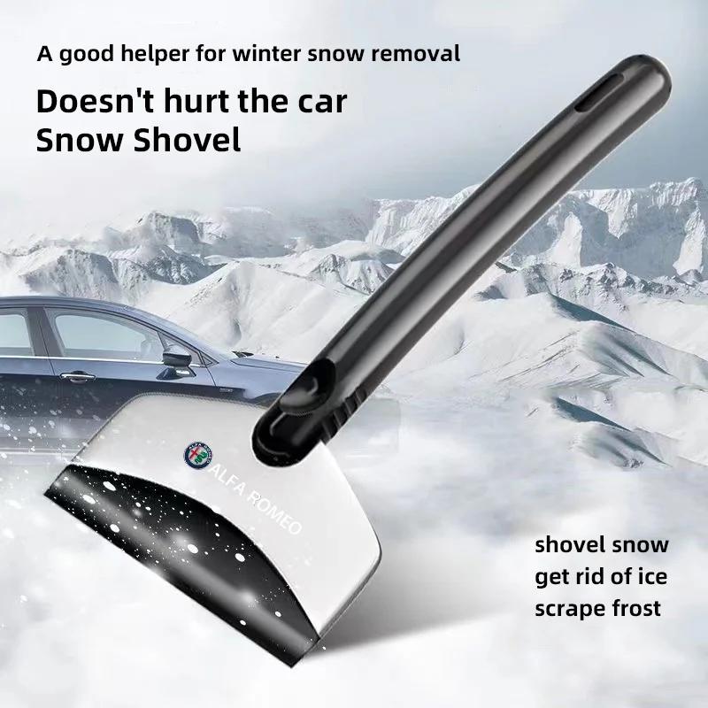 Hub Caps Car Snow Brush Cleaning Shovel Glass Ice Scrapers Tool Accessories For Alfa Romeo 156 159 147 4C 8C 166 Giulia Giuliett zr1