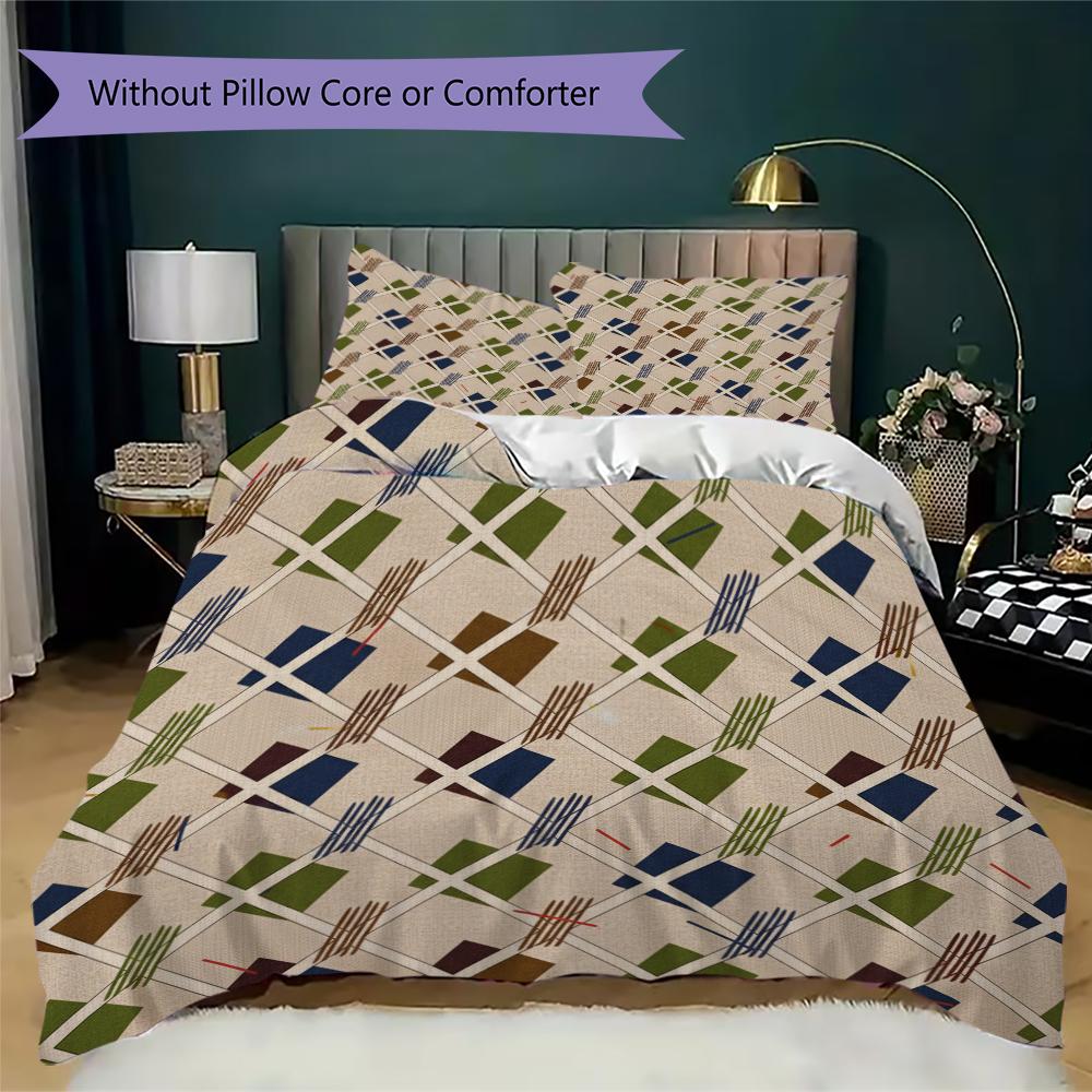 Simple Geometry Pattern Bedding uilt Set uilt Cover Pillowcase Home Decoration Birthday Gift (1 * duvet cover + 2 * pillowcase without core)22