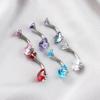 Stainless Steel Loving Heart Zircon Navel Stud Heart-Shaped Diamond Belly Ring Piercing Jewelry