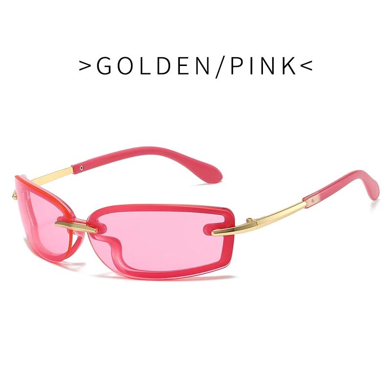 

Rimless Style Sunglasses Rectangle Fashion Popular Women Men Shades Square Sun Glasses For Female Male Metal Frame