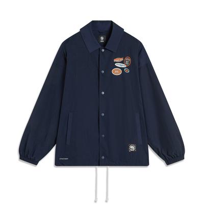 Badfive Water-Resistant Loose Fit Sports Jacket Men Jacket Deep-Navy-Blue AFDU209-5