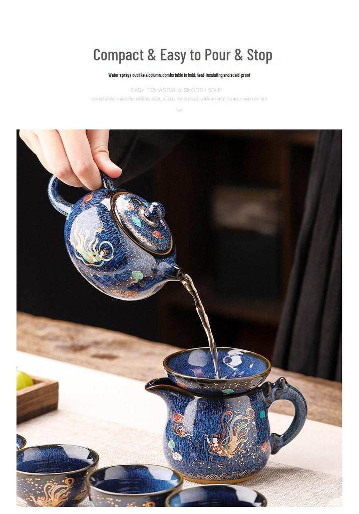 Dunhuang Creative Flying Apsaras Kiln Tea Set - Home & Office Gift Box