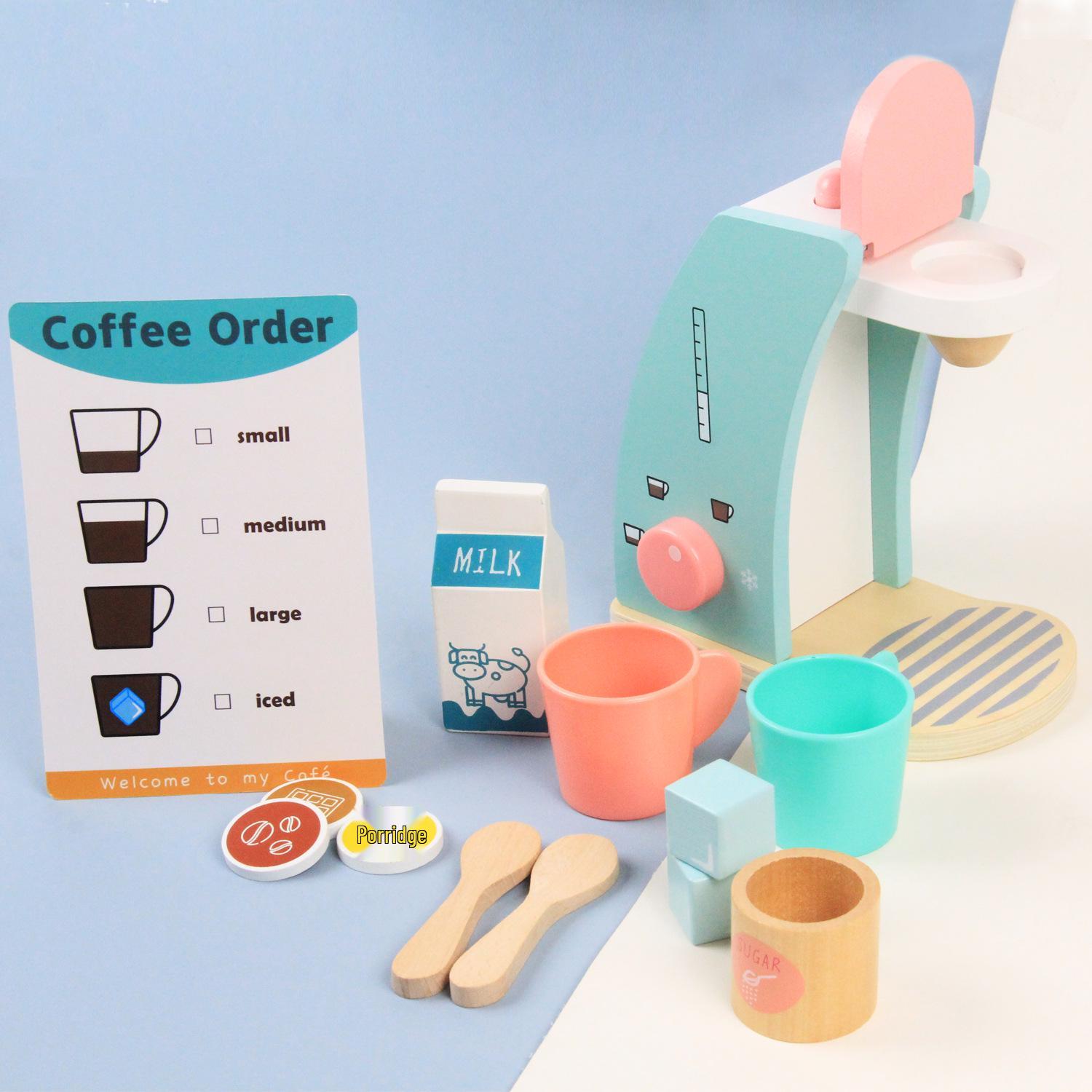 Деревянный игровой кухонный набор: Тостер, Миксер и Кофеварка Посуда для Детей