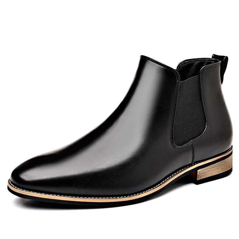 

25873 Chelsea boots New Chelsea boots Fashion versatile Martin boots Men s breathable large size men s boots 38 чёрный