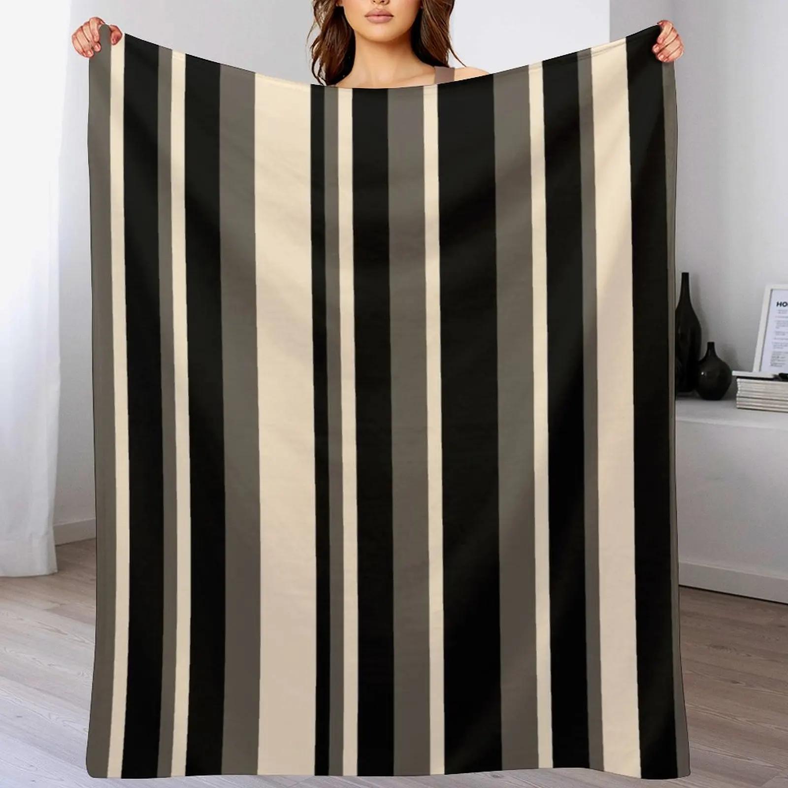 

Elegant Stripes Chaotic Stripes Black Brown Beige Throw Blanket Foldable Soft Warm Blanket for Outdoor Use 102x76cm(40x30in)