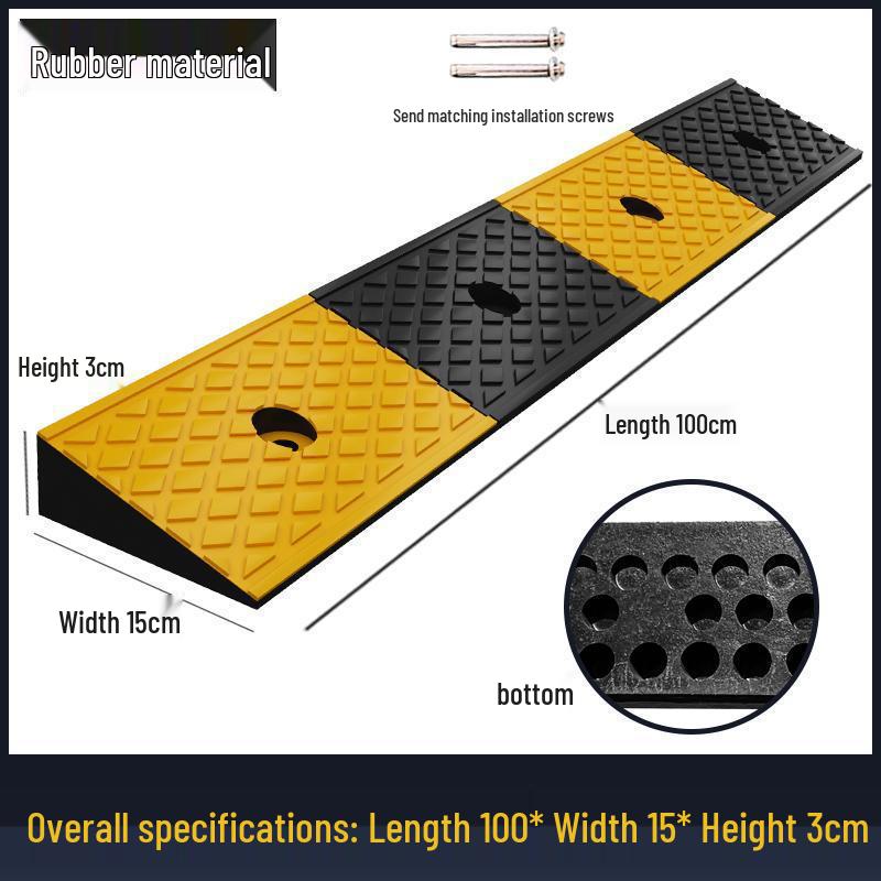 Rubber Car Ramp: Multipurpose Mat for Curbs, Thresholds, and Speed Bumps