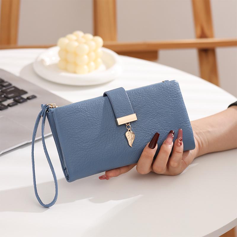 Больше. Корейский стиль PU Кошелек-монетница на молнии Hopper - Легкий Люкс Студенческий Кошелек синий