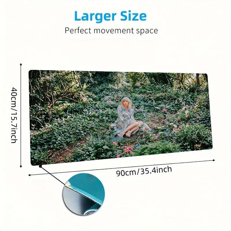 Garden Serenity Large Size Mouse Pad Large Gaming Table Cushion Nonslip Laptop Tablet Big Mousepad Xxl Mat Mini Pc Playmat With Lock Edge