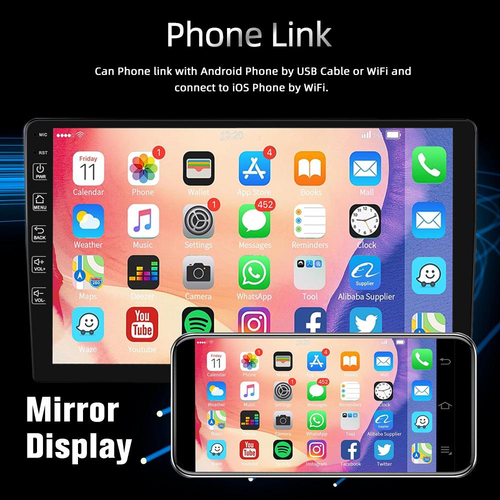 Reakosound 1 Din 9"/10.1" Inch Andriod Car Radio Multimedia Player Bluetooth GPS Navigation WIFI DSP FM Support Carplay