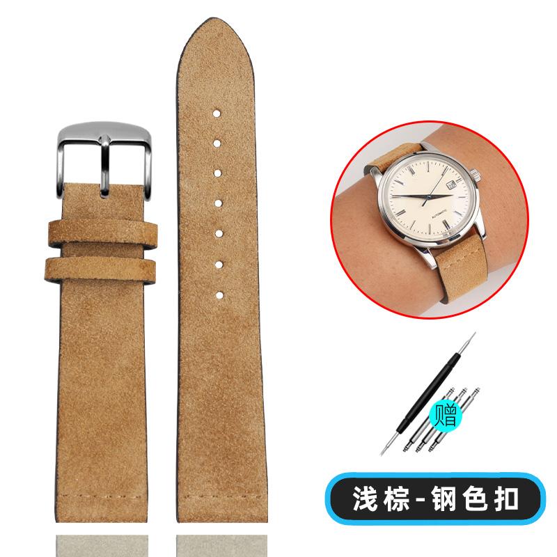 18mm 20mm 22mm Universal Matte Suede Strap For Nomos Mido Oris Seiko Men and Women's Watch Band Soft Retro Style Pin Buckle