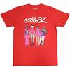 Gorillaz Cracker Island Standing Group T-Shirt Red New Unisex T-Shirt